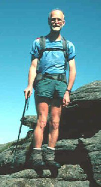 The Author in his element, at Great Mis Tor, Dartmoor, south-west England, July 1999. Photo by Antony Galton.